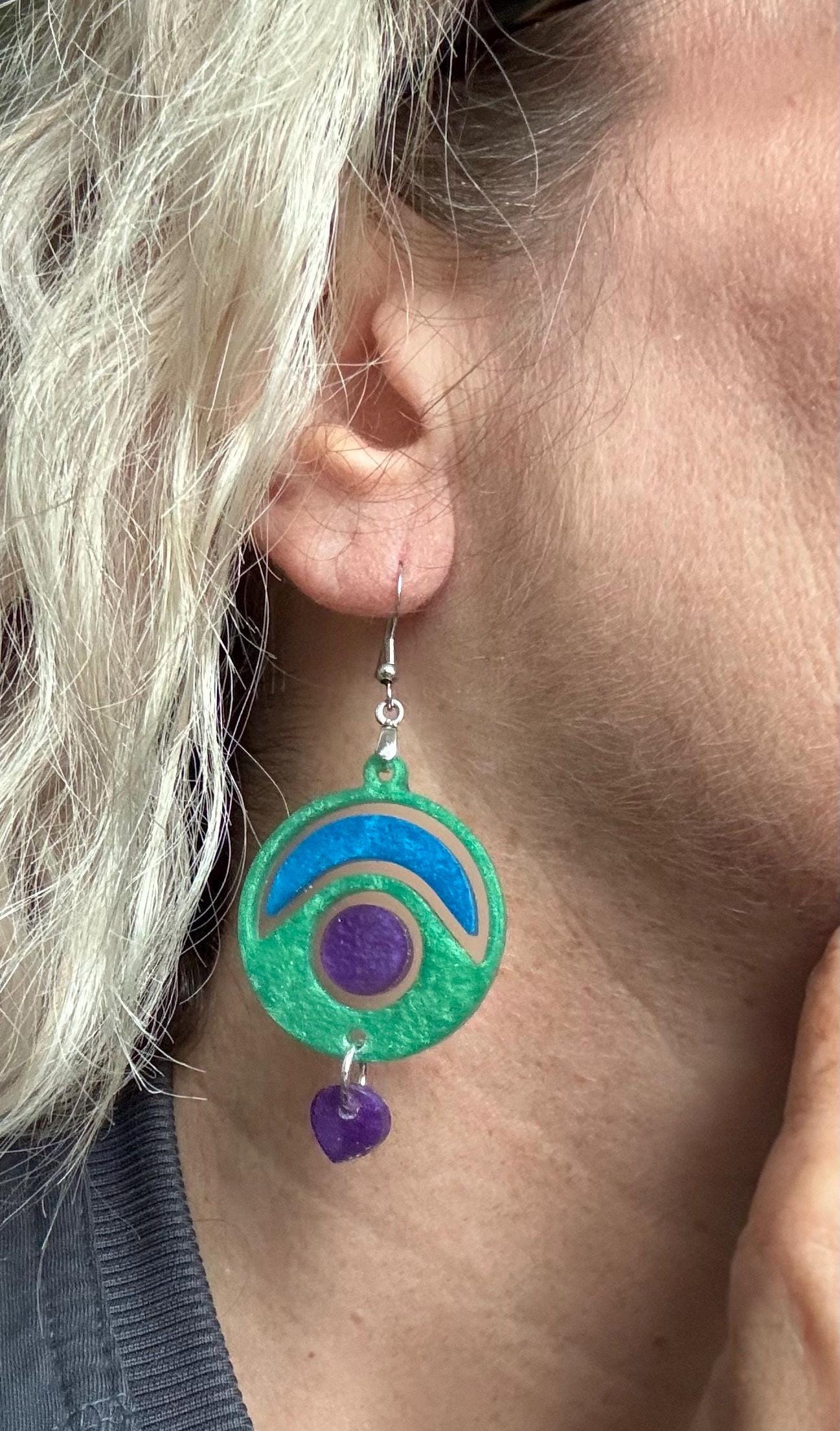 Color Block Resin Earrings