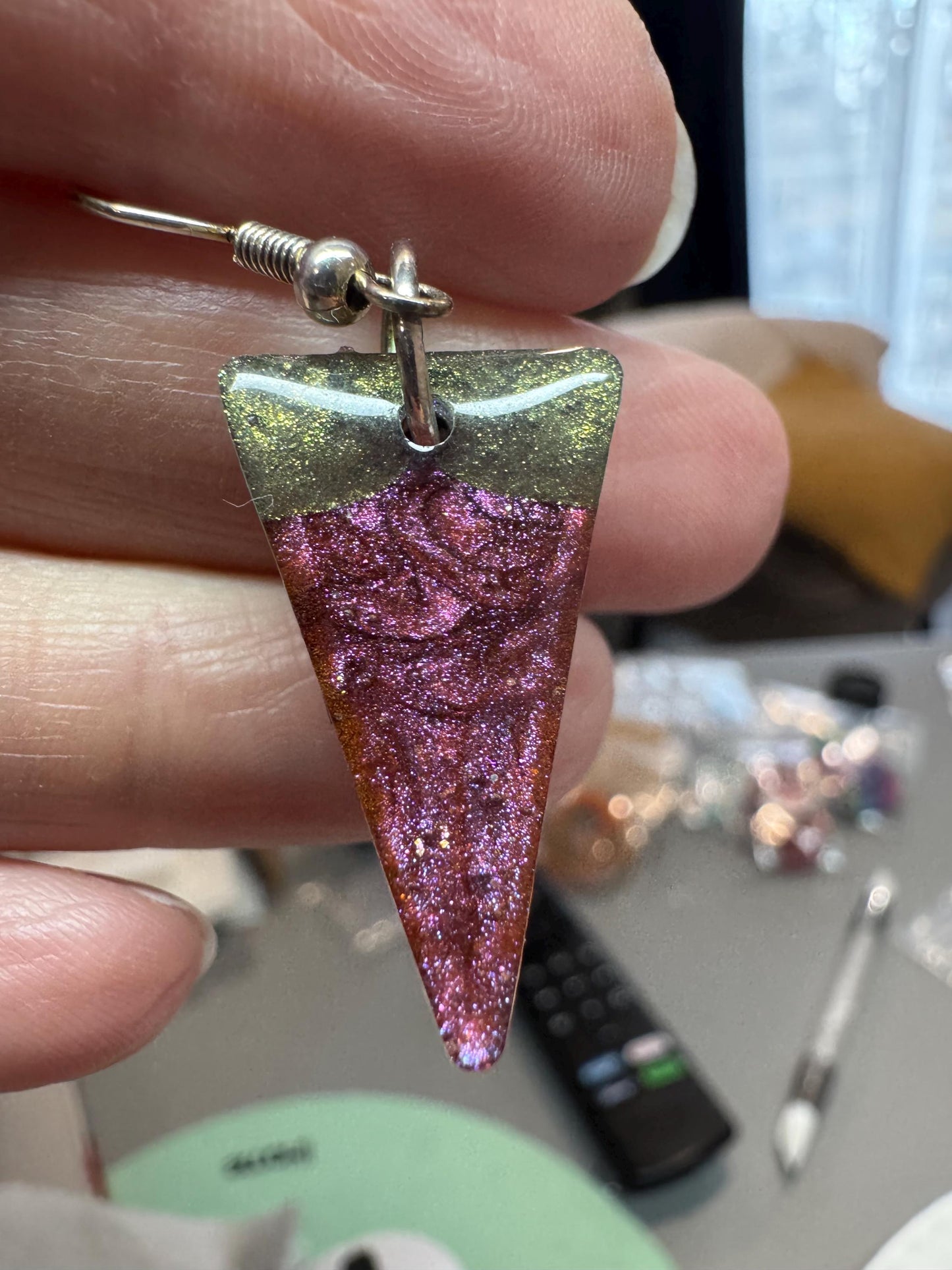 Small Triangle Resin Earrings