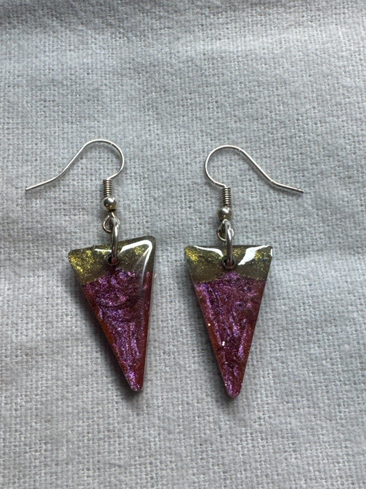 Small Triangle Resin Earrings